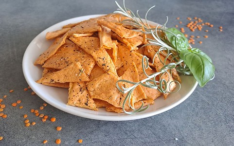 Domáce šošovicové lupienky.