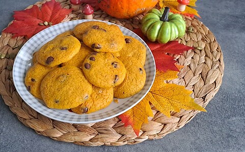 Tekvicové sušienky s čokoládou.